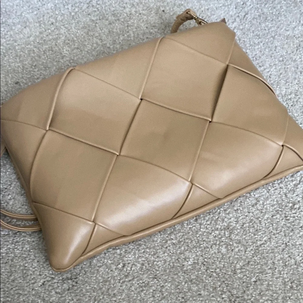 Anthropologie Tan Woven Crossbody Bag - Picture 6 of 7
